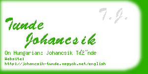 tunde johancsik business card